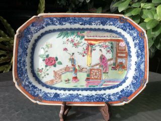 Chinese Qianlong Period Famille Rose Western Chamber Pattern Meat Plate - 03