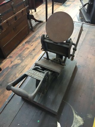 Antique Kelsey & Co.  Excelsior Model 3x5 Printing Press,  Meriden Conn.