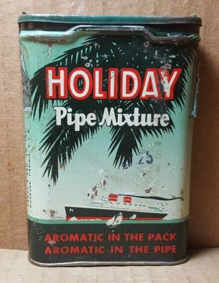 Vintage Holiday Pipe Tobacco Tin (dc)