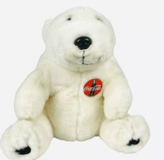 Vintage 1993 Coca Cola Coke Polar Bear 10” Plush Stuffed Animal Winter Christmas