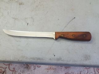 Vintage Chicago Cutlery 66s Walnut Handled Slicing Knife