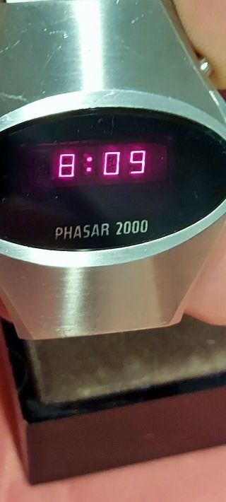 Vintage Phasar 2000 Sears Roebuck And Co.  Red Led Digital Mens Watch 