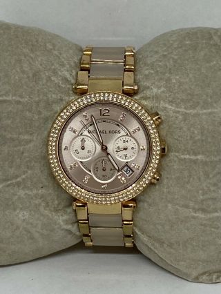 Michael Kors Mk5896 Women Gold Stainless Steel Analog Rose Gold Dial Watch Xx492