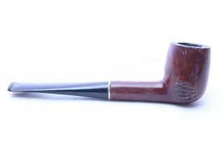 Vintage Straight Billiard Smooth and Carved Briar Pipe w gold ring - Shape 2
