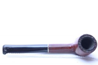Vintage Straight Billiard Smooth and Carved Briar Pipe w gold ring - Shape 3
