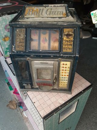 Antique 1 Cent Pace Ball - Gum Jakpot Dandy Vendor Trade Stimulator Slot Machine
