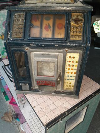 Antique 1 cent Pace Ball - Gum Jakpot Dandy Vendor Trade Stimulator Slot Machine 5