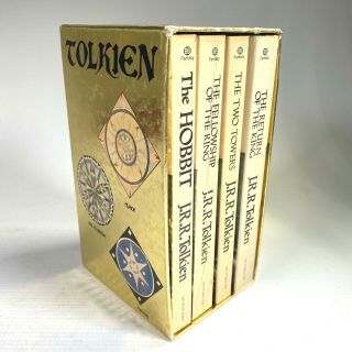 1978 J.  R.  R.  Tolkien Vintage Boxed Set The Hobbit & Lord Of The Rings Gold Foiled