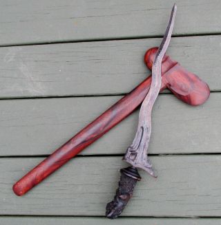 Early Garuda Kris Keris Dagger Sword Exceptional Watered Steel Blade Damascus