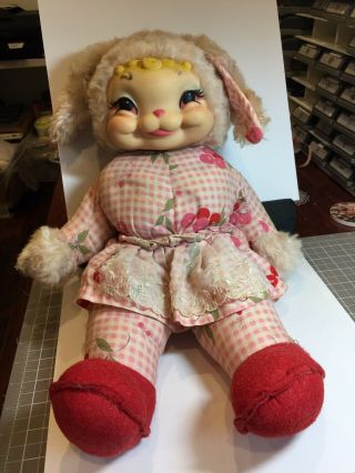 Vintage Rushton Star Creation Rubber Face Plush Girl Bunny Rabbit
