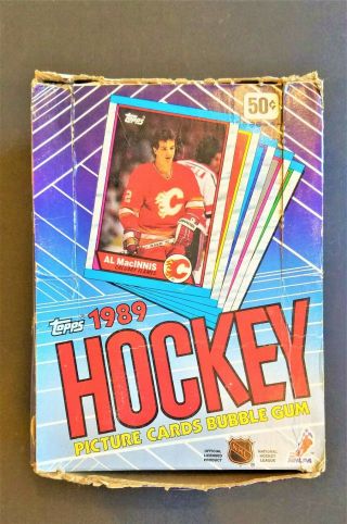 1989 Topps Hockey Box (36 Packs) Possible Sakic Rookie