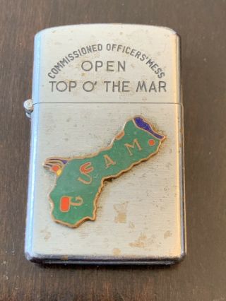 Vintage Korean Vietnam War Guam Military Penguin Pocket Cigarette Lighter