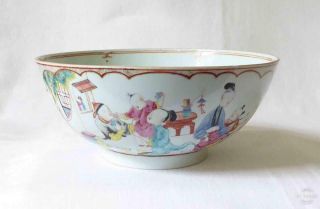 Very Large Antique Mid 18th Century Chinese Porcelain Punch Bowl C1740/60