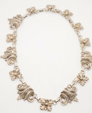 Antique Signed Guglielmo Cini Art Nouveau Sterling Silver Necklace 2