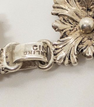Antique Signed Guglielmo Cini Art Nouveau Sterling Silver Necklace 4