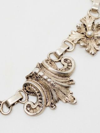 Antique Signed Guglielmo Cini Art Nouveau Sterling Silver Necklace 6