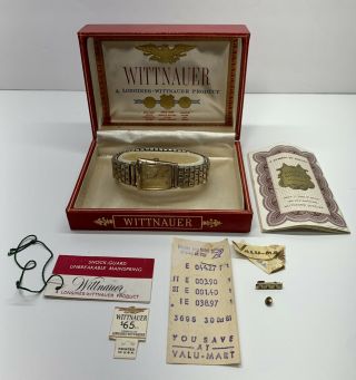 Vintage 1961 Men’s Longines Wittnauer 10k Gf Swiss Watch With Box Runs