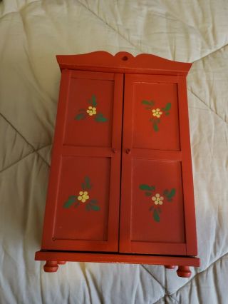Miniatures Doll House Furniture Red Armoire Dresser Closet