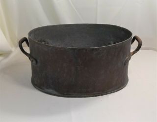 Antique Vintage Big And Heavy Hand Made Copper Kettle Boiler Scalding Tub,  Ht