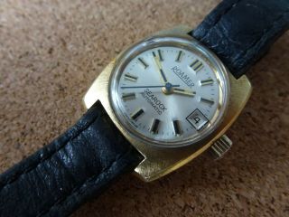 Rare Vintage Ladies Roamer Searock Automatic Date Watch,  Gold Plated