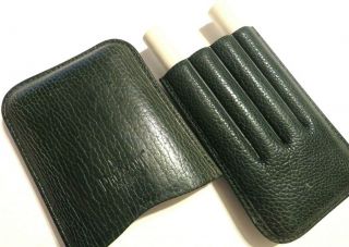 Pheasant Leather Four 4 Finger Cigar Pocket Case R D Gomez Spain Green
