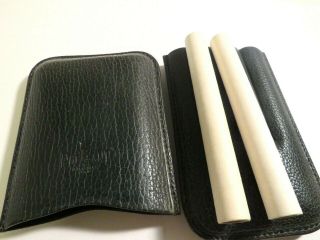 Pheasant Leather Four 4 Finger Cigar Pocket Case R D Gomez Spain Green 2