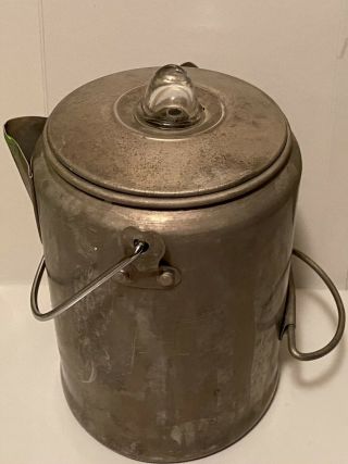 Vintage Coleman Aluminum Camping Coffee Pot Percolator