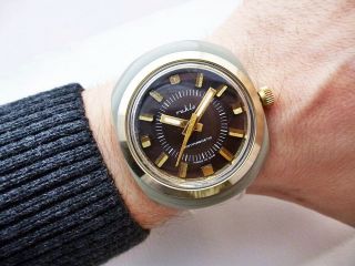 Rare German Ruhla Jumbo Retro Vintage Wristwatch From 1970 