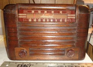 Vintage Admiral Tube Radio Model 4203 Wc Wooden Mid Century