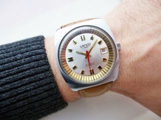Rare Swiss Lanco / Tissot Automatic Date Vintage Wristwatch 1970 