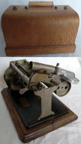 Antique 1901 Columbia American Graphophone Type Q Phonograph W/wood Case