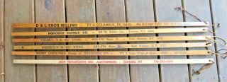 5 Old Advertise Square Rulers Yardstick Walking Sticks 5&10 Store Auctioneers,