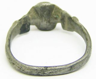 16th century Renaissance Tudor period silver & coral set finger ring size 10 4