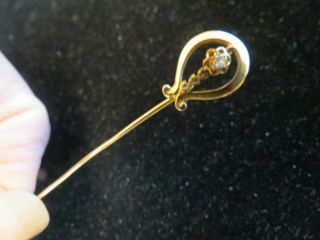 Vintage 10k Gold Stickpin With Diamond