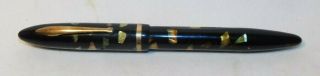Vintage Sheaffer Sheaffers Fountain Pen With Black And Gold Marbling