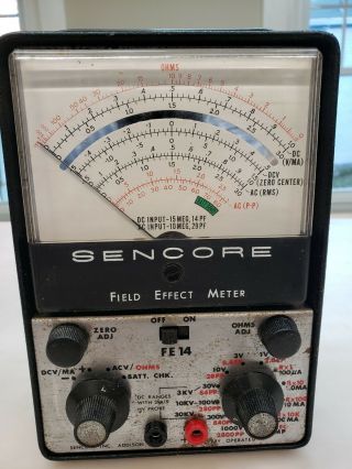 Vintage Sencore Field Effect Meter Fe - 14 Multi - Meter,  Battery Power,  No Leads