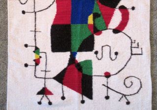 Joan Miro Large Wool Tapestry of Personages Mid - Century Modern Rug Wall Hanging 4