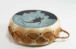 Native American Painted Drum - Phillip Martinez - Taos Pueblo - Southwest Arts&Crafts 6