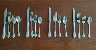 Four Wallace Sterling Grand Colonial 4 Pc Place Settings - Regular Size - No Mono