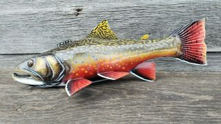 Greg Pususta 12 " Brook Trout Fish Decoy From The Artist