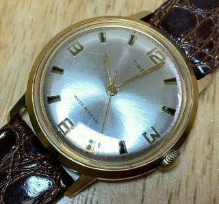Vintage Timex Marlin 2024 - 2470a Mens Gold Tone Hand - Wind Mechanical Watch Hours