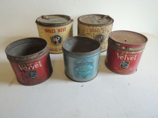 5 Vintage Tobacco Tins Dill 