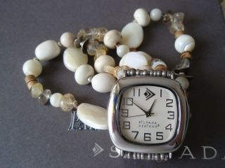 Silpada Rare Sterling Silver 925 Faceted Mother Of Pearl Quartz Watch T1854 $119