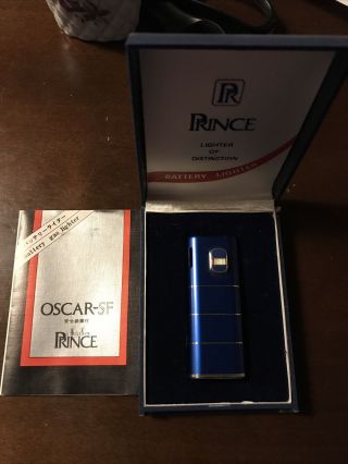 Vintage Pocket Oscar Prince Lighter With Case And Paperwork