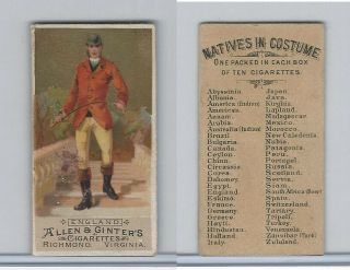 N16 Allen & Ginter,  Natives In Costume,  1886,  England