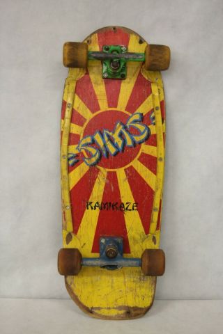 Vintage Sims Kamikaze Wood Skateboard