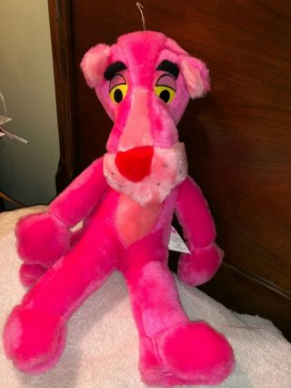 Vtg Mighty Star Plush Pink Panther Stuffed Animal Doll Toy 1980 15”