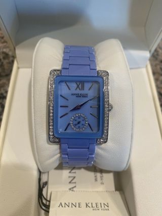 Anne Klein Blue Wrist Watch With Crystals For Women