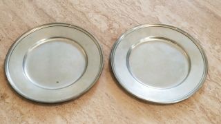 Set of Two Antique Vintage Sterling Silver Tiffany Co Butter Plates Solid 371 Gr 2