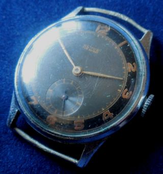 Vintage 1940s Ww2 Revue Dh Army Watch 15 J.  Swiss Military Running Wristwatch